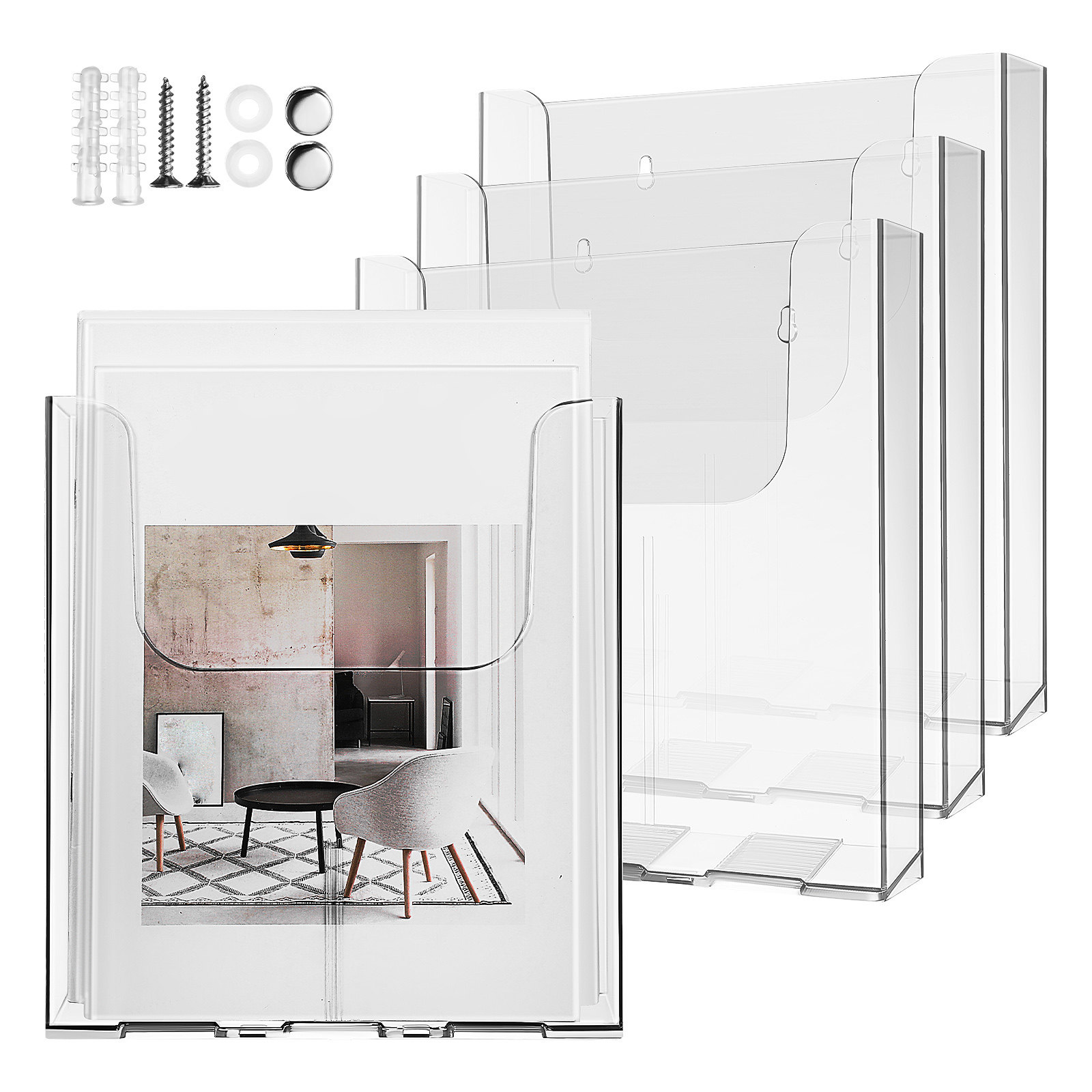 4Pcs Acrylic Wall Mounted Docu - Document Holder Stand review and price