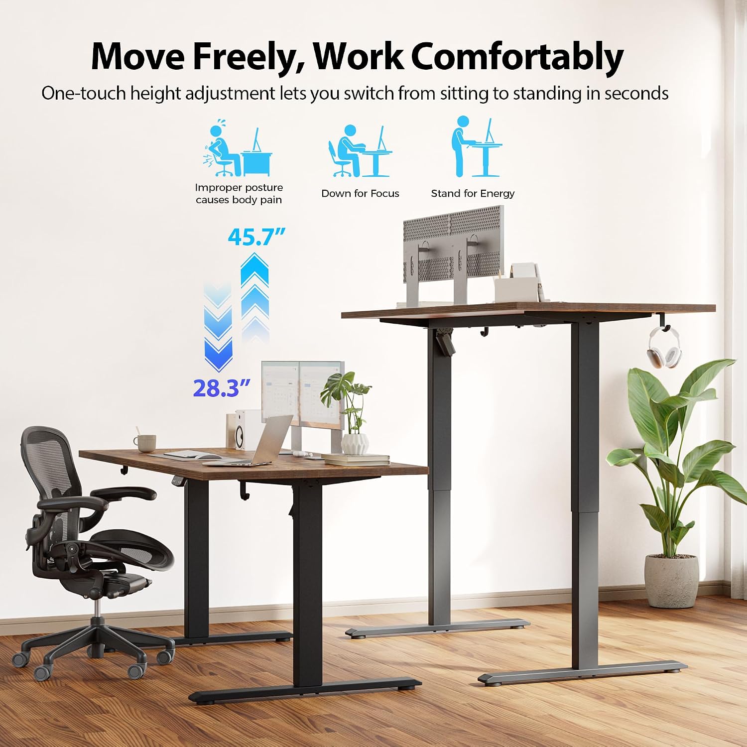 Electric Standing Desk, 55 x 2 - Home Office Work Table review and price