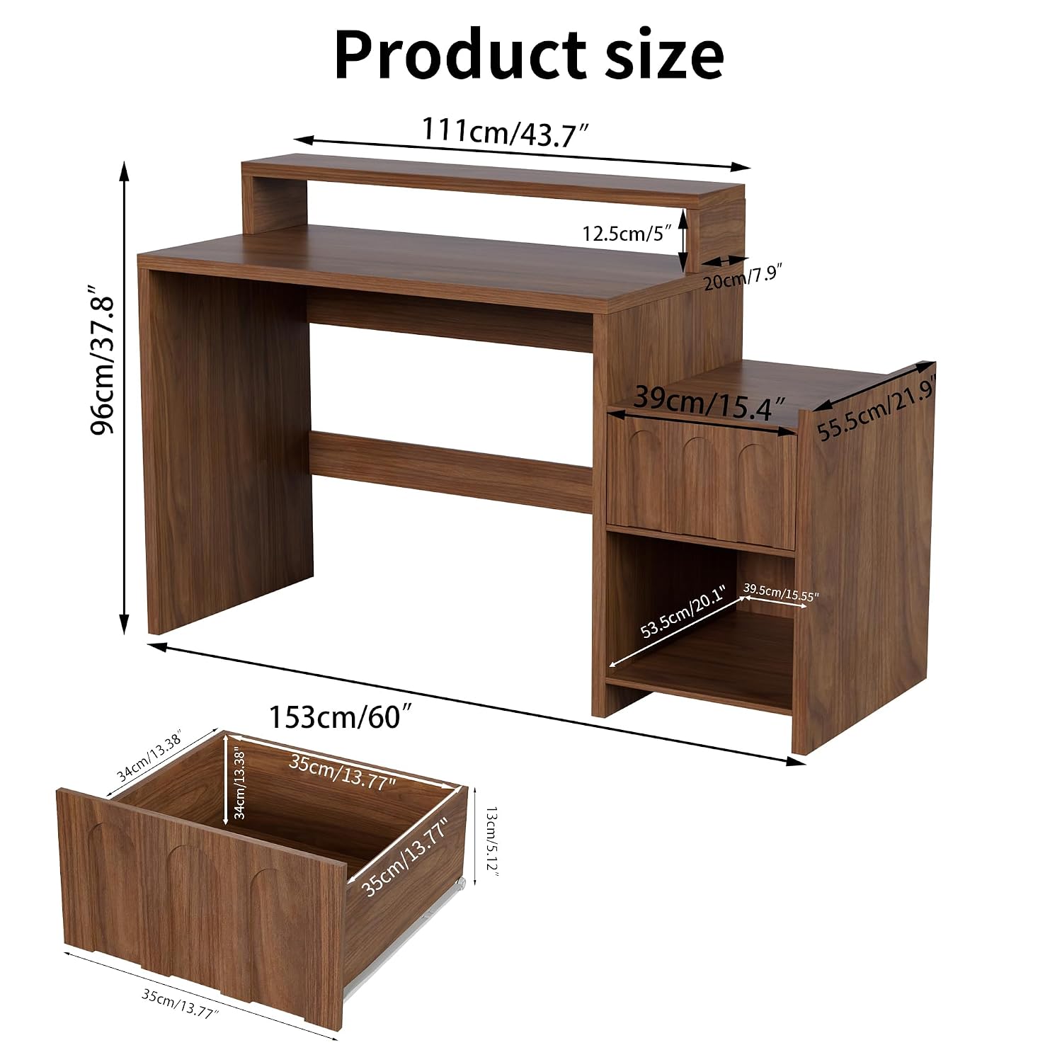60 Inch Executive Desk with Dr - Home Office Work Table review and price